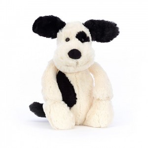 Jellycat Bashful Black & Cream Puppy Medium | 320954-BYC