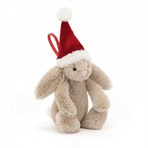 Jellycat Bashful Christmas Bunny Decoration Tiny | 675341-QGU