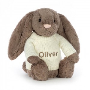 Jellycat Bashful Truffle Bunny with Personalised Cream Jumper Medium | 749013-KTJ