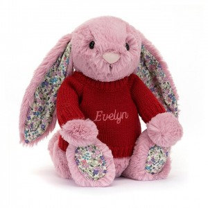 Jellycat Blossom Tulip Bunny with Personalised Red Jumper Medium | 406859-UTI