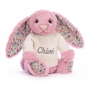 Jellycat Blossom Tulip Bunny with Personalised Cream Jumper Medium | 531892-KWO