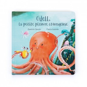 Jellycat Odell La Petite Pieuvre Courageuse Livre | 358096-FID