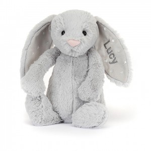 Jellycat Personalised Bashful Shimmer Bunny Medium | 549186-GOZ