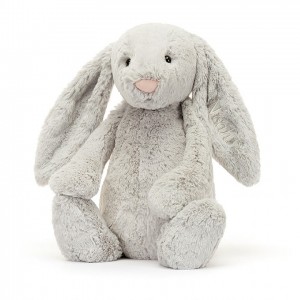 Jellycat Personalised Bashful Silver Bunny Huge | 193684-CZN