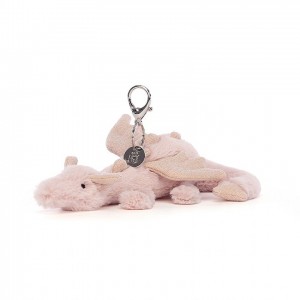 Jellycat Rose Dragon Bag Charm | 498326-KEY