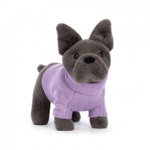 Jellycat Sweater French Bulldog Purple | 308149-URF