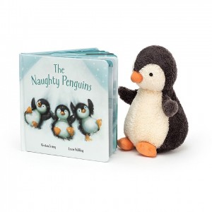 Jellycat The Naughty Penguins Book and Peanut Penguin Medium | 728094-MUB