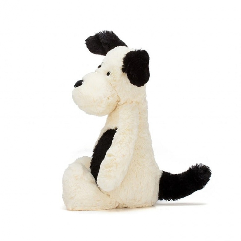 Jellycat Bashful Black & Cream Puppy Medium | 320954-BYC