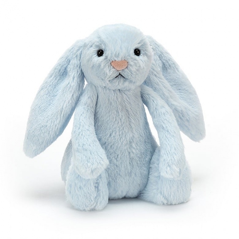 Jellycat Bashful Blue Bunny Rattle Small | 639451-LGH