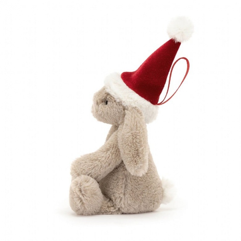 Jellycat Bashful Christmas Bunny Decoration Tiny | 897465-ZIA