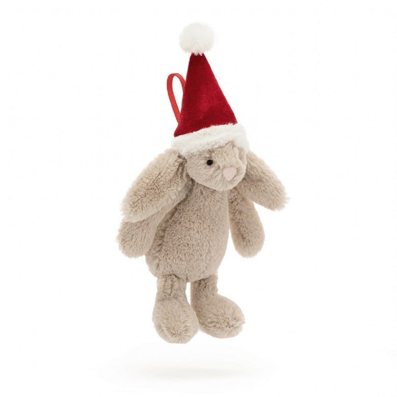 Jellycat Bashful Christmas Bunny Decoration Tiny | 897465-ZIA