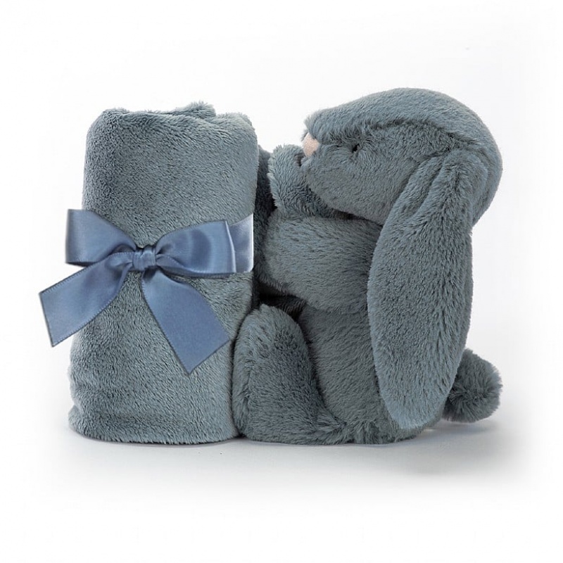 Jellycat Bashful Dusky Blue Bunny Soother | 836295-JMZ