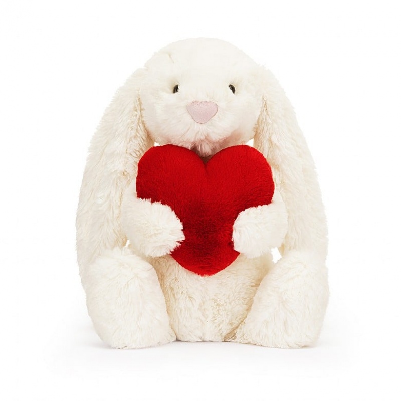 Jellycat Bashful Red Love Heart Bunny Medium | 903614-MXB