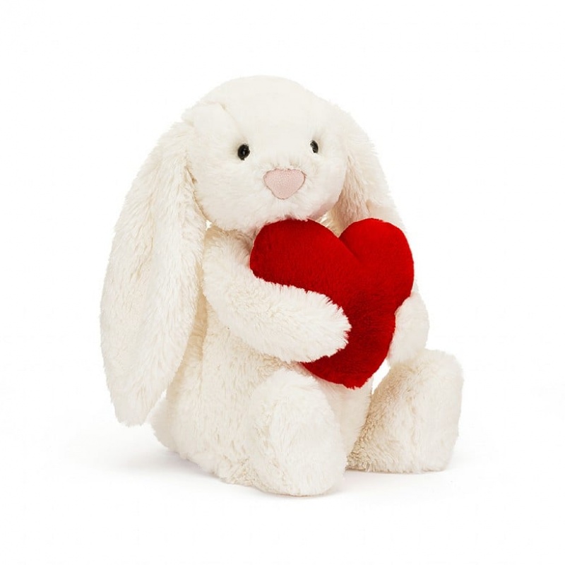 Jellycat Bashful Red Love Heart Bunny Medium | 903614-MXB