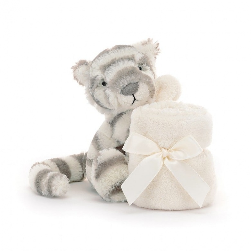 Jellycat Bashful Snow Tiger Soother | 053726-WIU