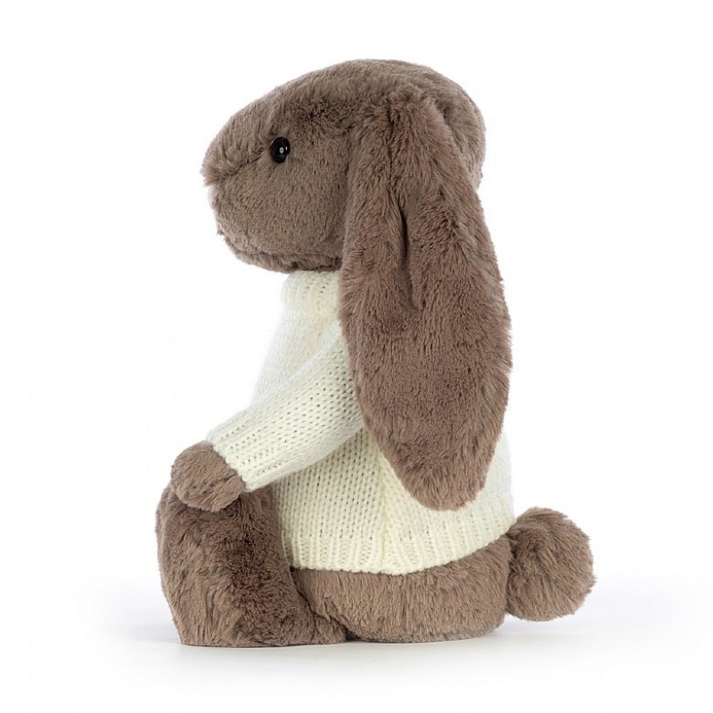 Jellycat Bashful Truffle Bunny with Personalised Cream Jumper Medium | 749013-KTJ