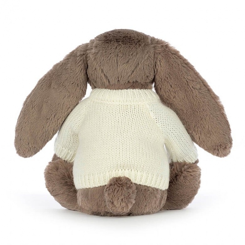 Jellycat Bashful Truffle Bunny with Personalised Cream Jumper Medium | 749013-KTJ