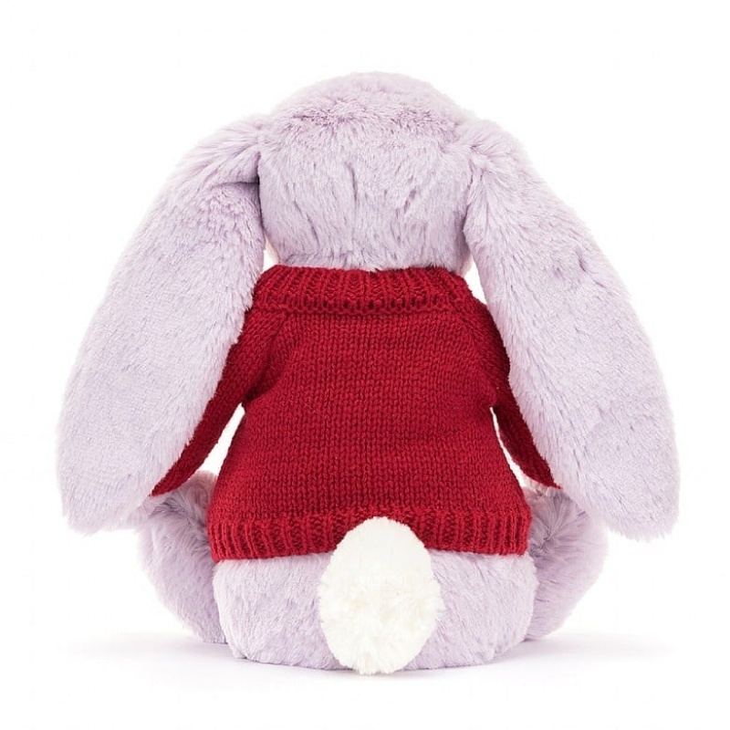 Jellycat Blossom Jasmine Bunny with Personalised Red Jumper Medium | 108472-NVC