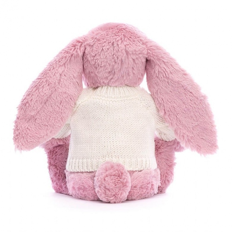 Jellycat Blossom Tulip Bunny with Personalised Cream Jumper Medium | 531892-KWO