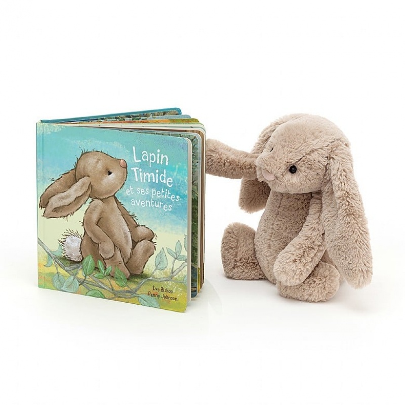 Jellycat Lapin Timide Et Ses Petites Aventures & Bashful Beige Bunny Medium | 947618-WRF