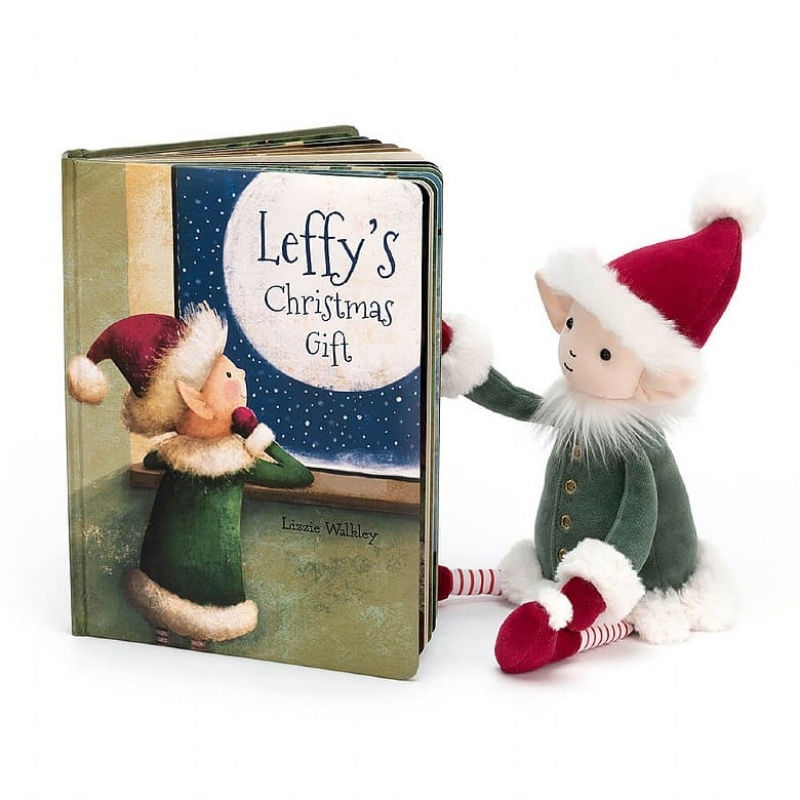 Jellycat Leffy\'s Christmas Gift Book and Leffy Elf Medium | 526983-SEG