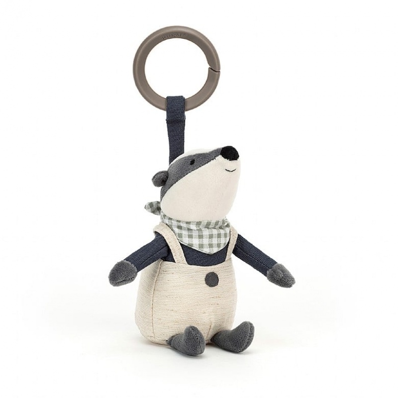 Jellycat Little Rambler Badger Rattle | 051843-ZGH