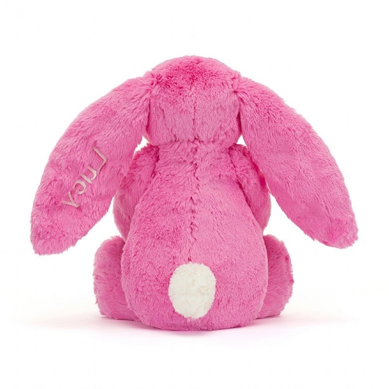 Jellycat Personalised Bashful Hot Pink Bunny Medium | 397601-MCA