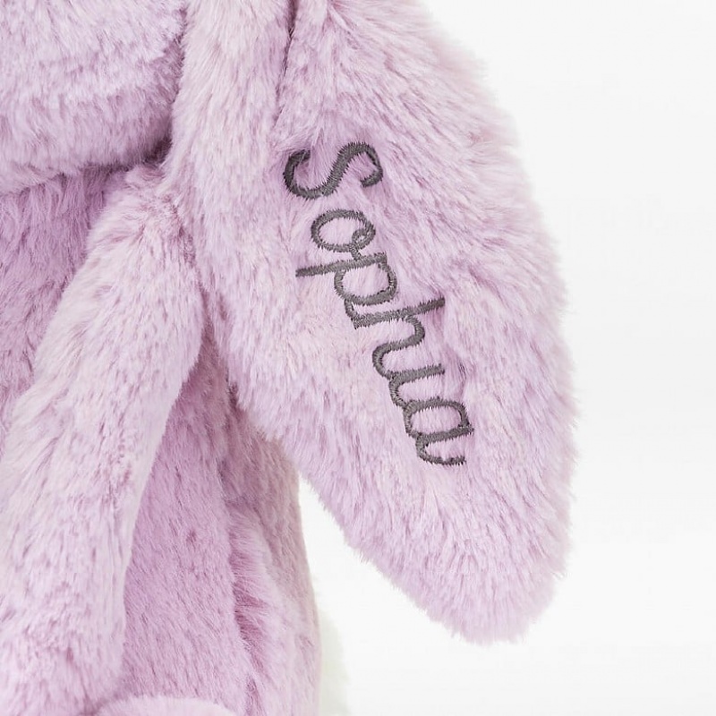 Jellycat Personalised Bashful Lilac Bunny Medium | 893064-BFS