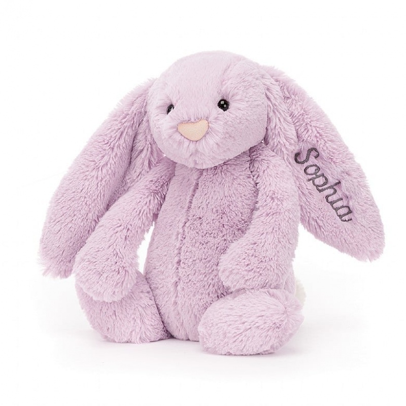 Jellycat Personalised Bashful Lilac Bunny Medium | 893064-BFS