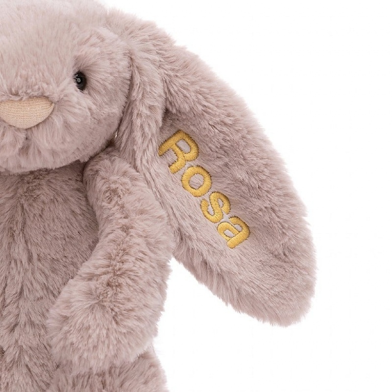 Jellycat Personalised Bashful Luxe Bunny Rosa Medium | 078264-IKZ