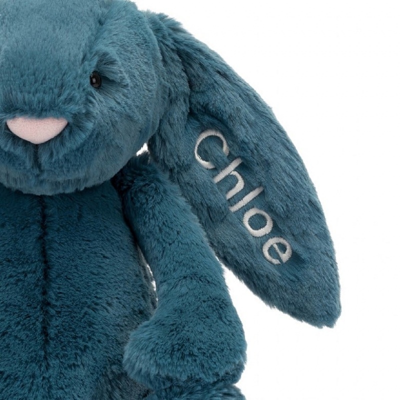 Jellycat Personalised Bashful Mineral Blue Bunny Medium | 162047-WAE