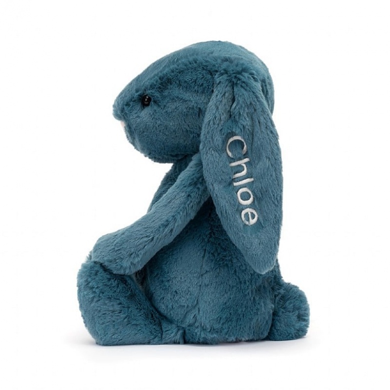 Jellycat Personalised Bashful Mineral Blue Bunny Medium | 162047-WAE