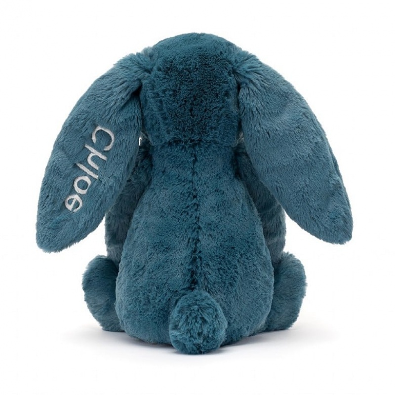 Jellycat Personalised Bashful Mineral Blue Bunny Medium | 162047-WAE