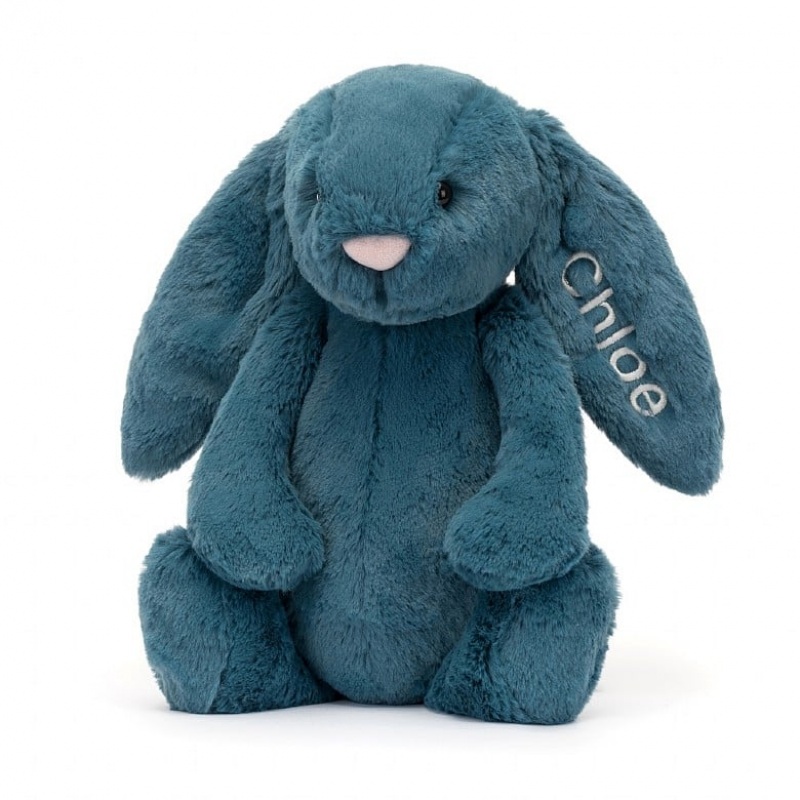 Jellycat Personalised Bashful Mineral Blue Bunny Medium | 062597-HSD