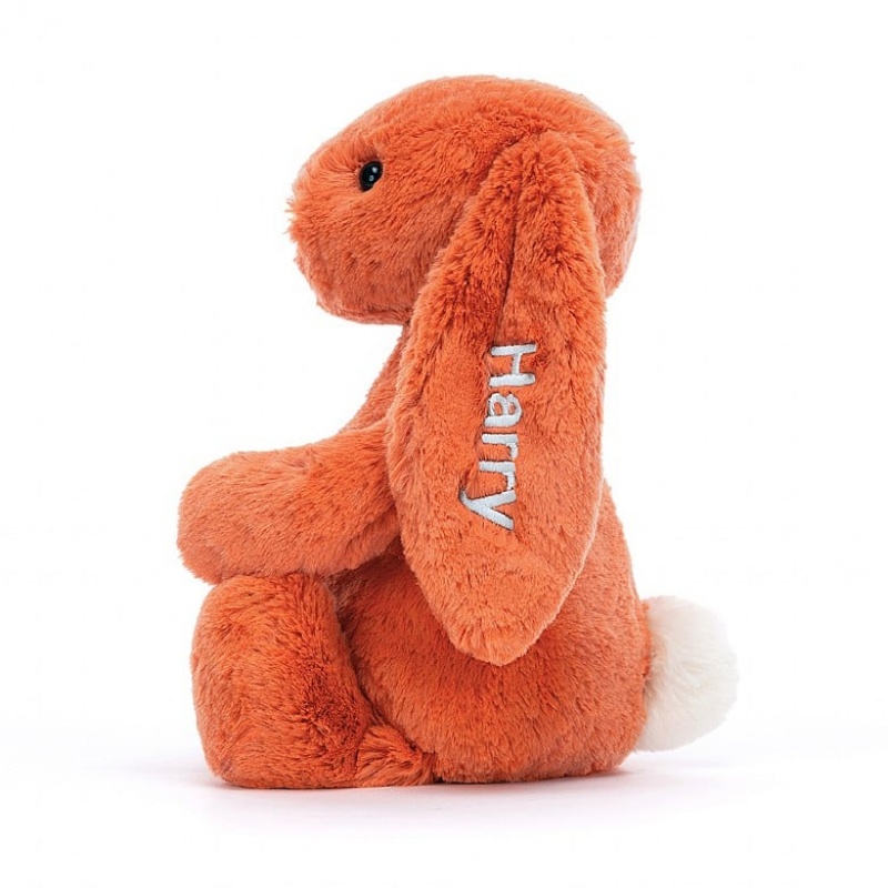 Jellycat Personalised Bashful Tangerine Bunny Medium Medium | 283751-GRN