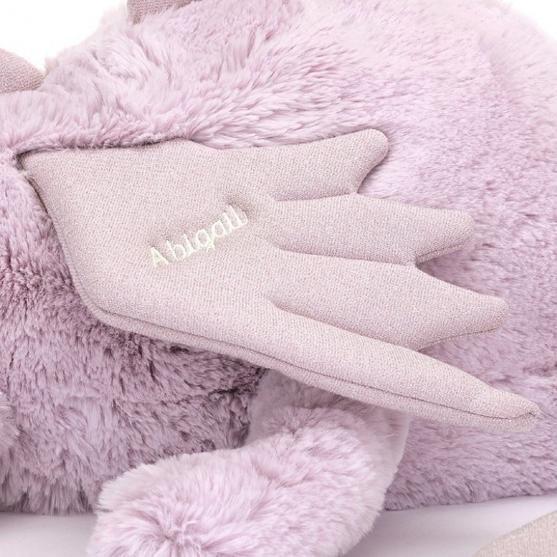 Jellycat Personalised Lavender Dragon Huge | 451630-QVJ