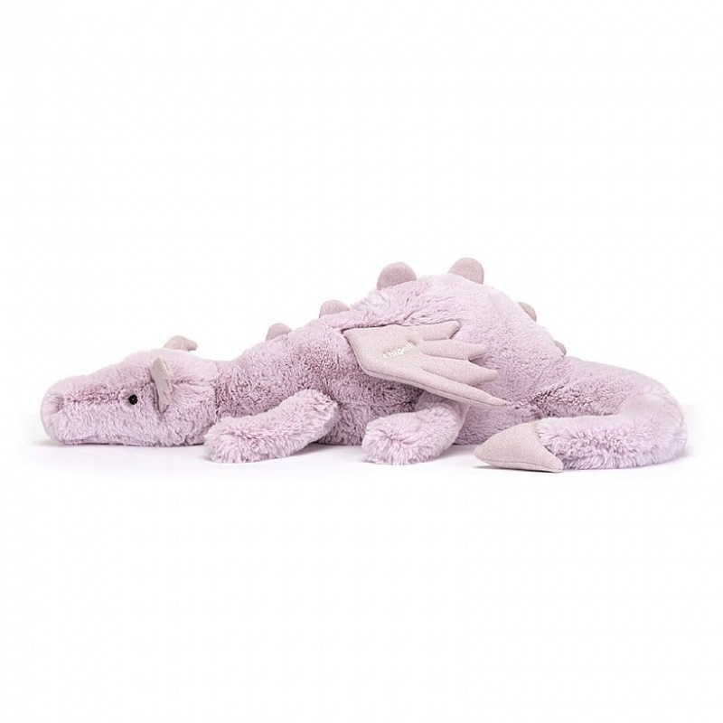 Jellycat Personalised Lavender Dragon Huge | 685412-BRZ