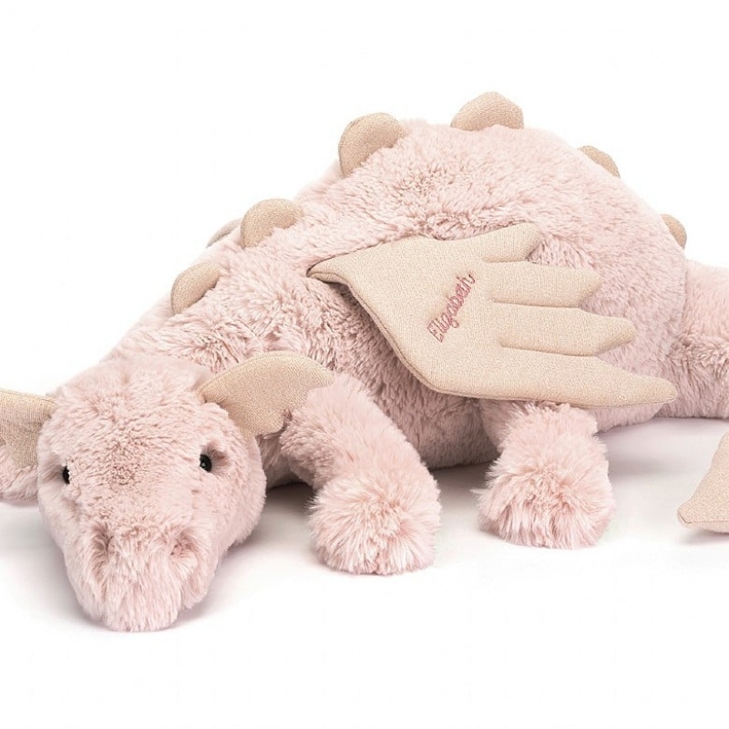 Jellycat Personalised Rose Dragon Huge | 631850-DPC