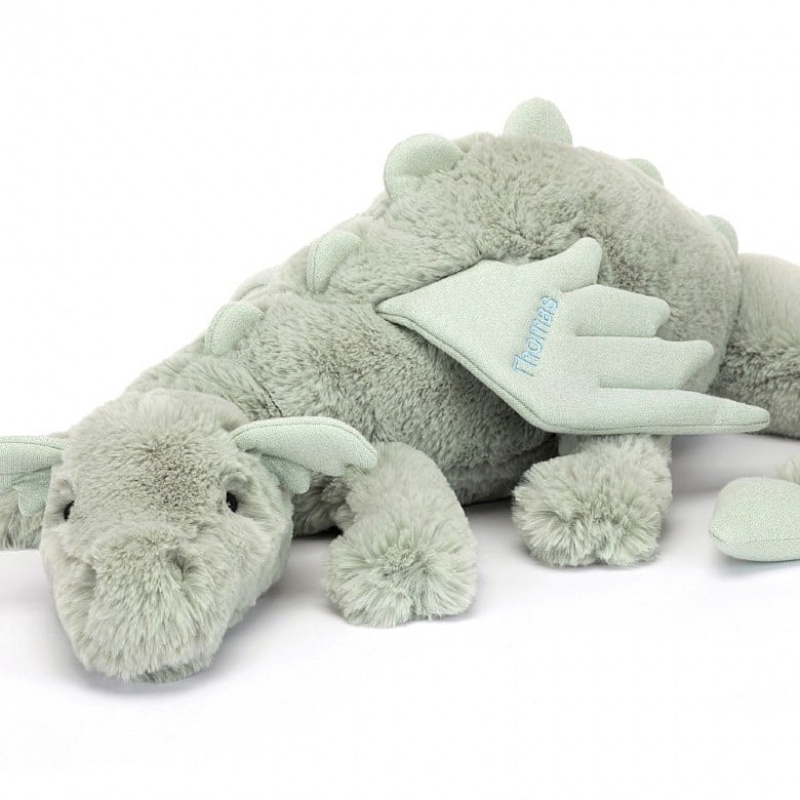 Jellycat Personalised Sage Dragon Huge | 614597-NJQ