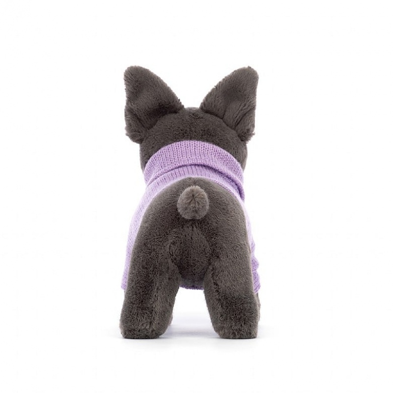 Jellycat Sweater French Bulldog Purple | 308149-URF