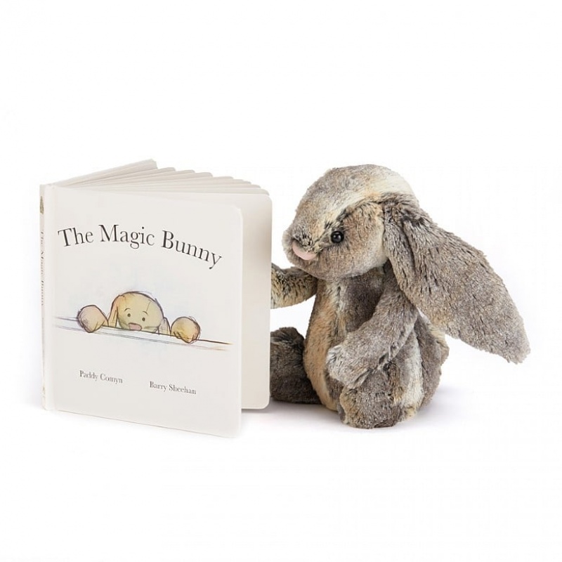 Jellycat The Magic Bunny Book and Bashful Cottontail Bunny Medium | 824607-RZE