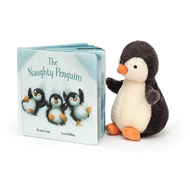 Jellycat The Naughty Penguins Book and Peanut Penguin Medium | 728094-MUB